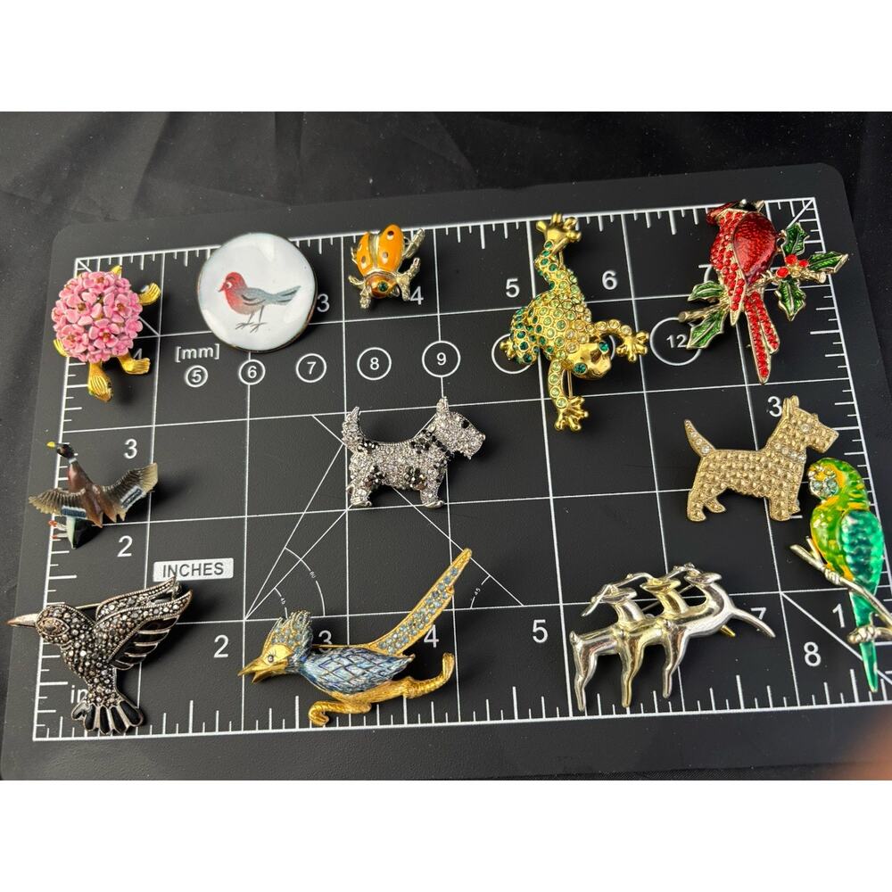 VTG Animal Brooch Pin Lot 22 Piece Estate Collection Signed JJ ULTRA SAC MONET+ - Picture 8 of 16